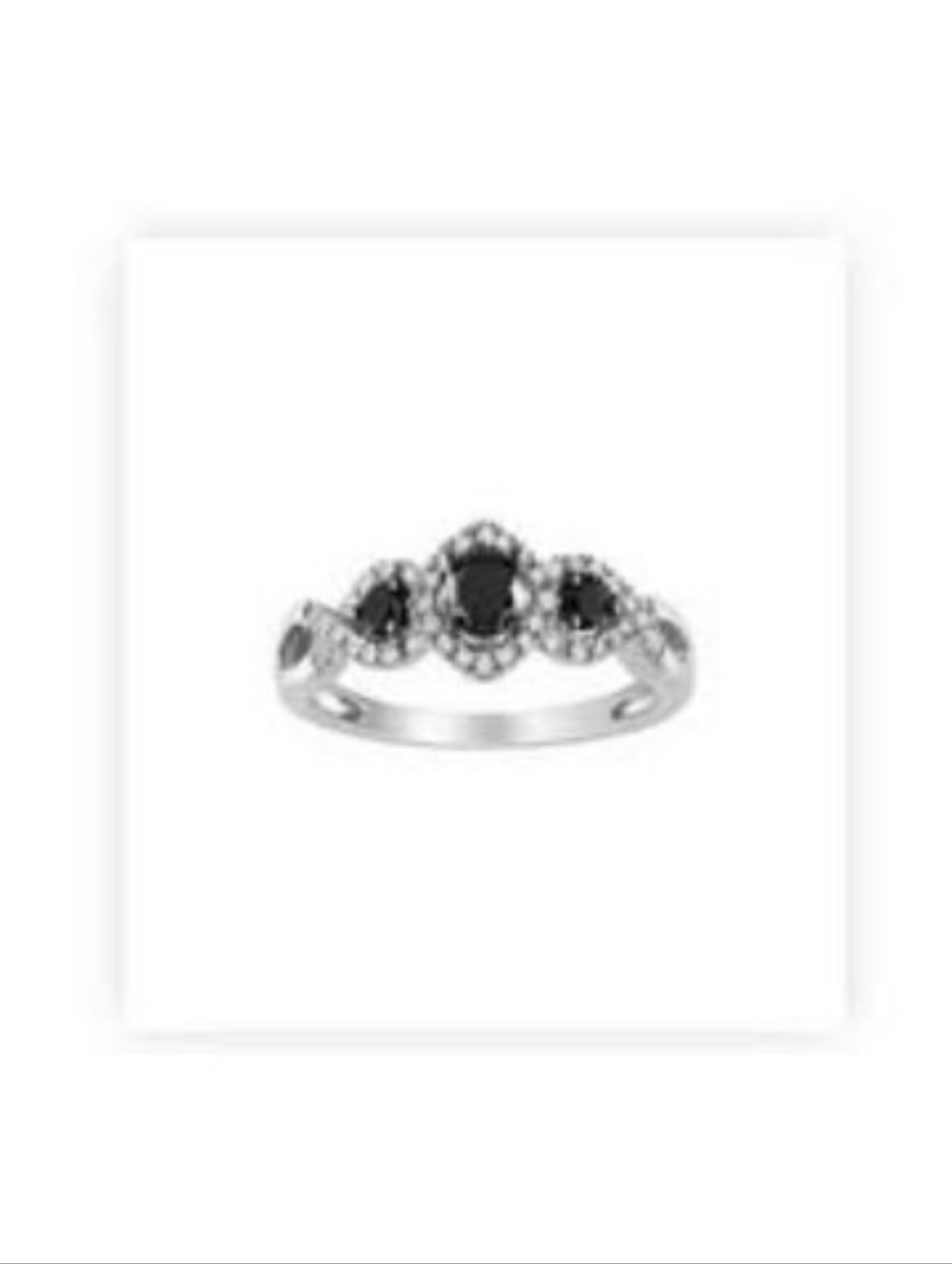 1/2ct Tw. Black & White Diamond Fashion Ring in 10K White Gold Size 8